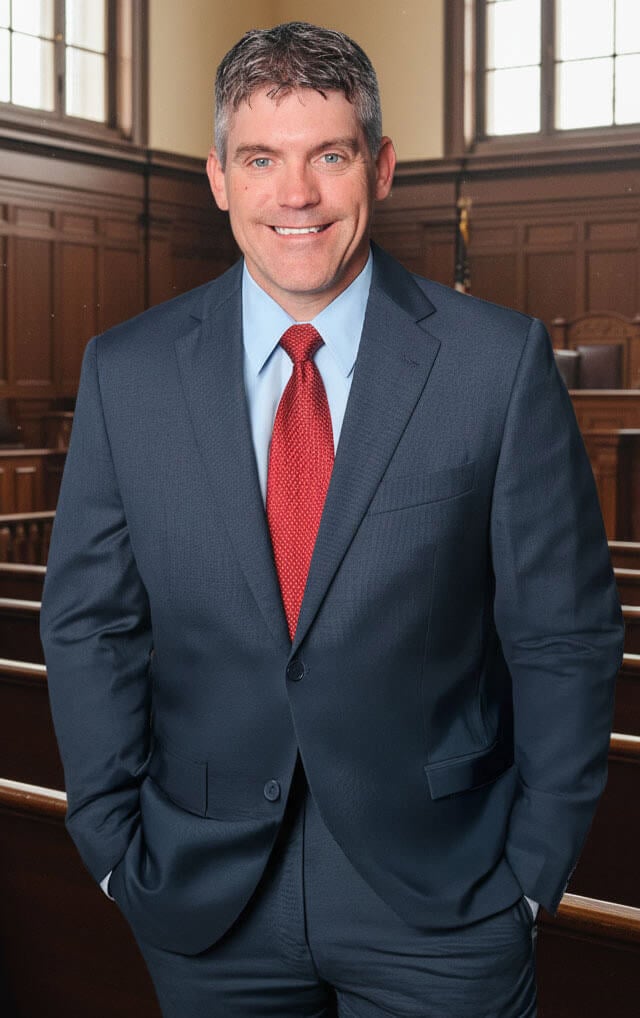 Joseph Nugent - standing in a courtroom setting